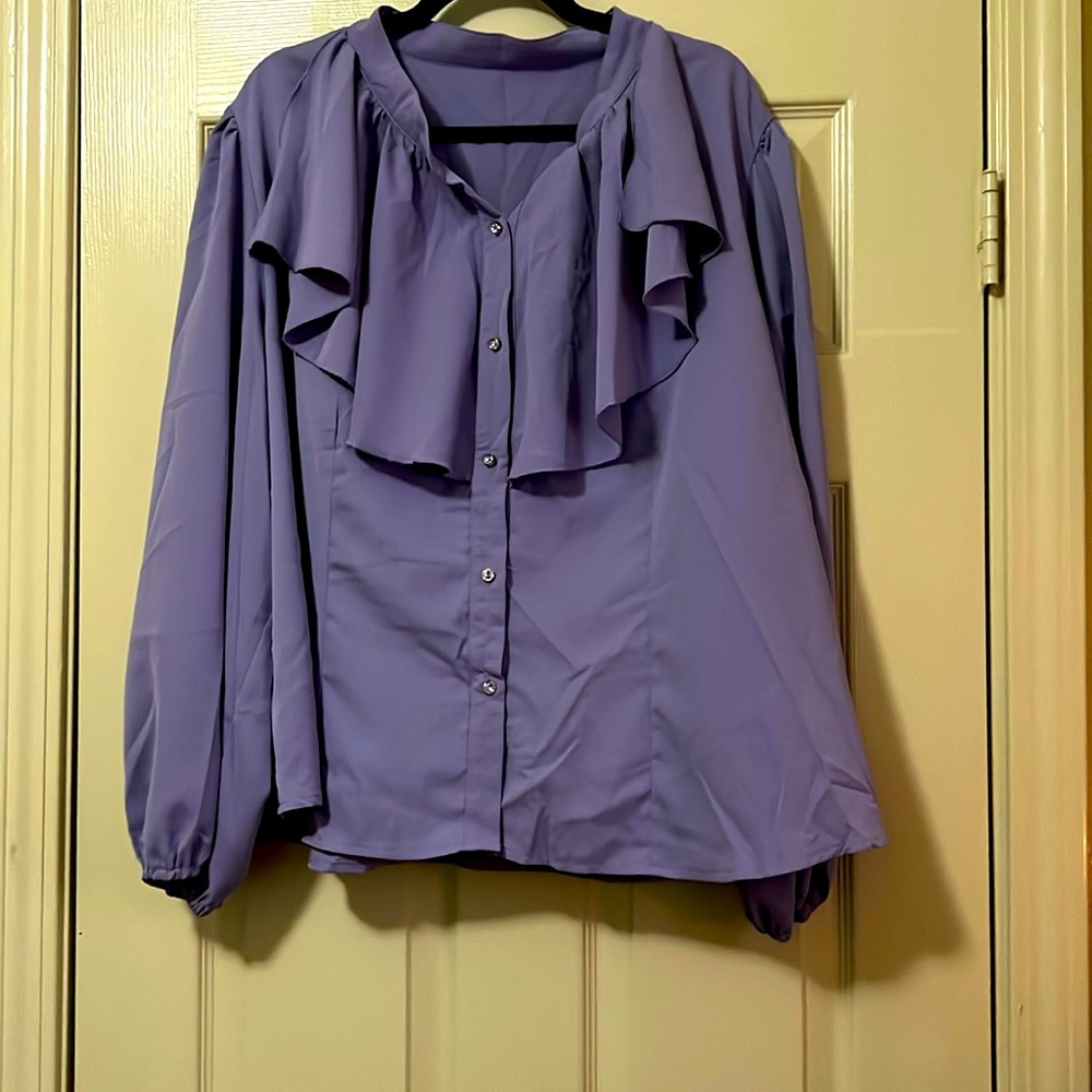 Light purple long sleeve button up blouse
